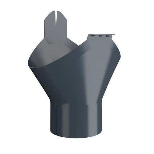 Lindab Steel Gutter Outlet 100mm - 190mm Anthracite Grey