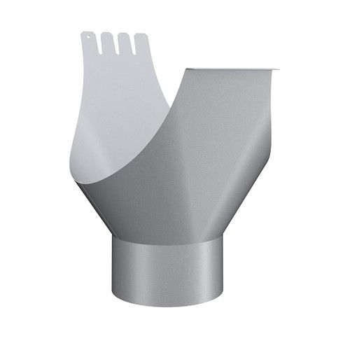 Lindab Steel Gutter Outlet 100mm - 190mm Silver Metallic