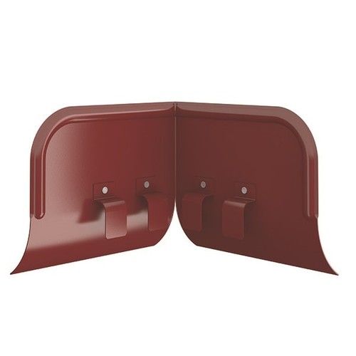 Lindab Steel Gutter Corner Overflow Protector - Dark Red