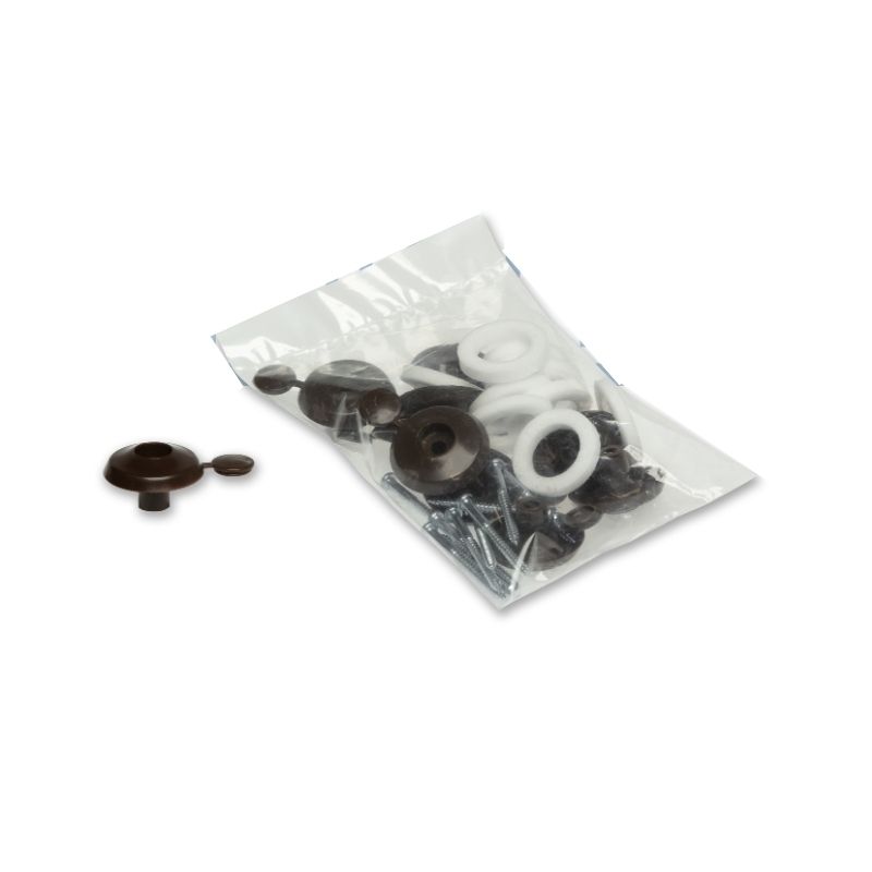 Exitex Fixing Buttons - for 16mm Polycarbonate Sheets Brown - Box of 10