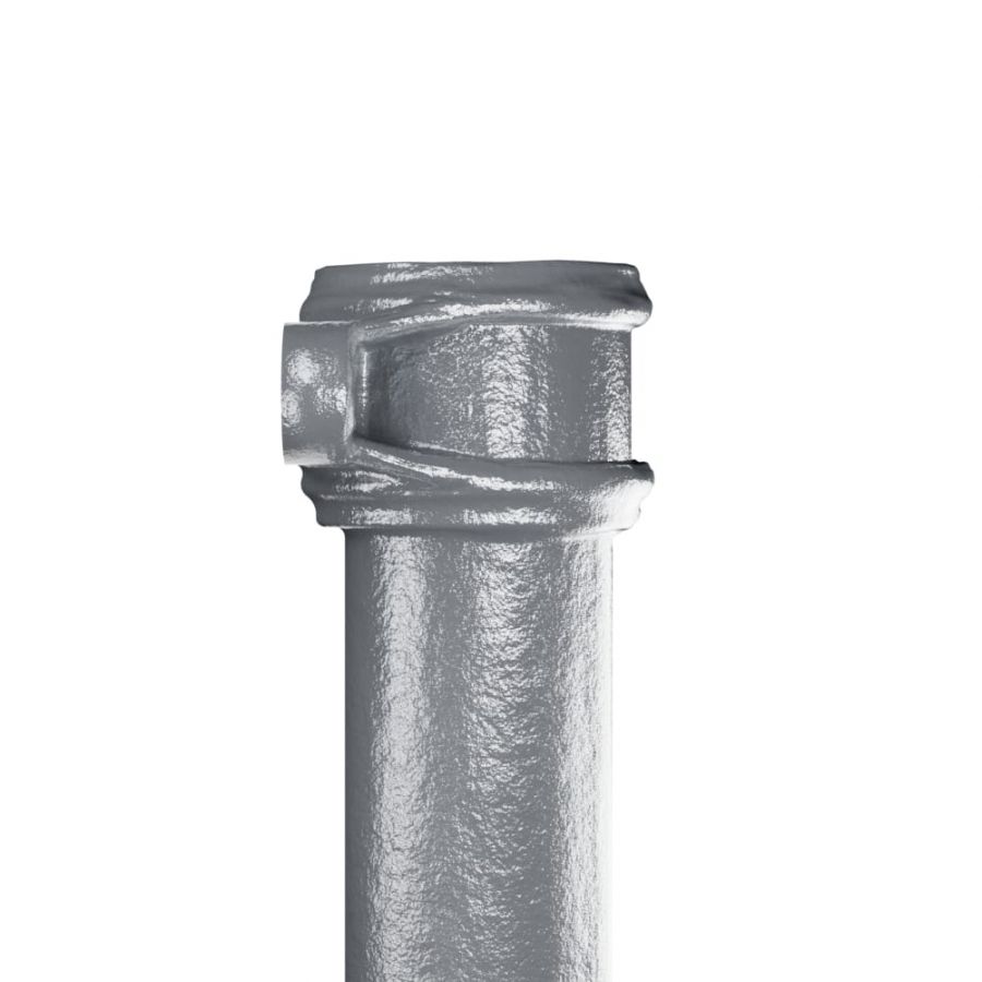 Cast Iron Round Eared Downpipe - Socket On One End - 65mm x 1829mm Primed