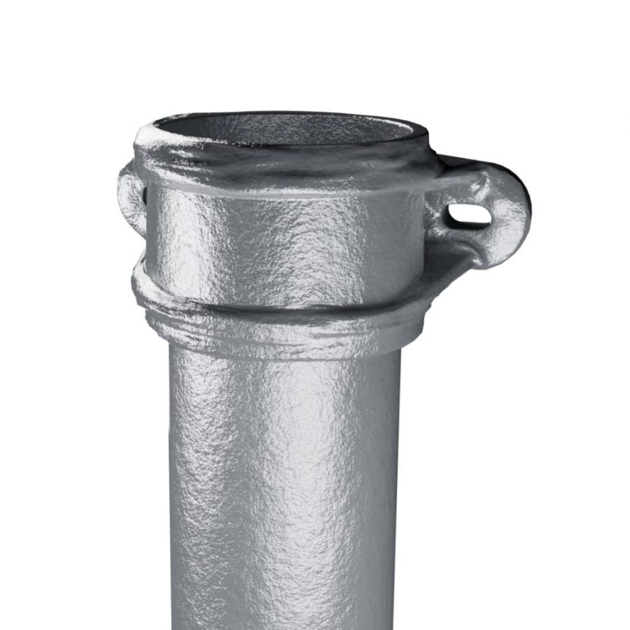 Cast Iron Round Eared Downpipe - Socket On One End - 75mm x 1829mm Primed