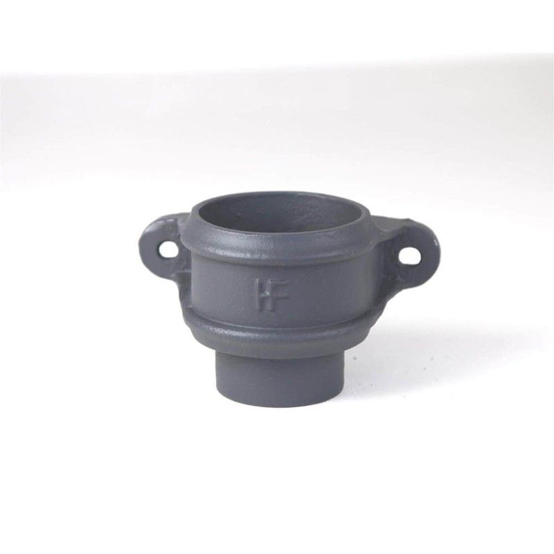 Cast Iron Round Downpipe Eared Loose Socket with Spigot - 75mm Primed