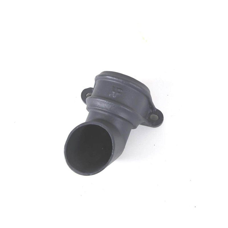 Cast Iron Round Downpipe Eared Shoe - 75mm Primed