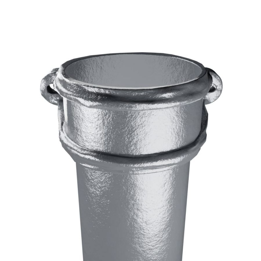 Cast Iron Round Eared Downpipe - Socket On One End - 100mm x 1829mm Primed