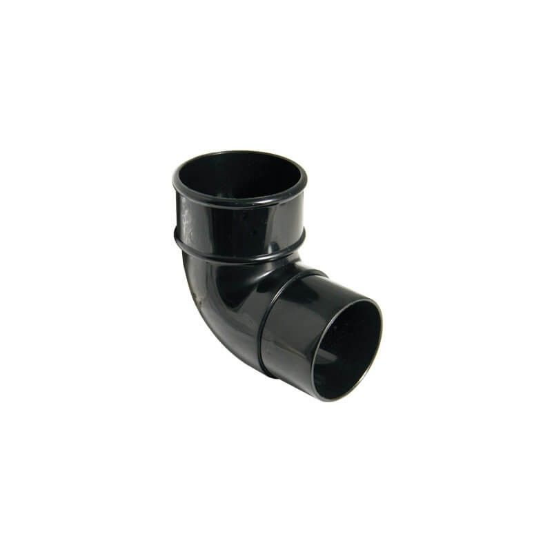 FloPlast Round Downpipe Bend - 92.5 Degree x 68mm Black - Pack of 2