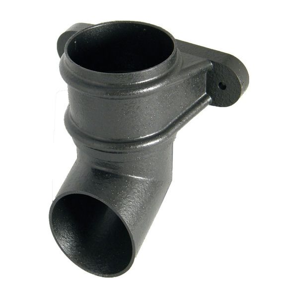 FloPlast Cast Iron Effect Round Downpipe Shoe with Fixing Lugs - 68mm - Pack of 2