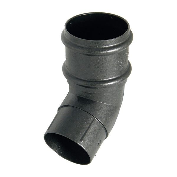 FloPlast Cast Iron Effect Round Downpipe Offset Bend - 112.5 Degree x 68mm - Pack of 2