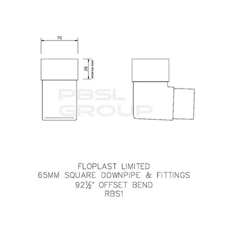 FloPlast Square Downpipe Bend - 92.5 Degree Brown