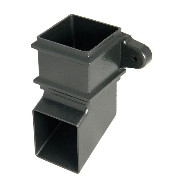 FloPlast Cast Iron Effect Square Downpipe Shoe with Fixing Lugs - 65mm - Pack of 2