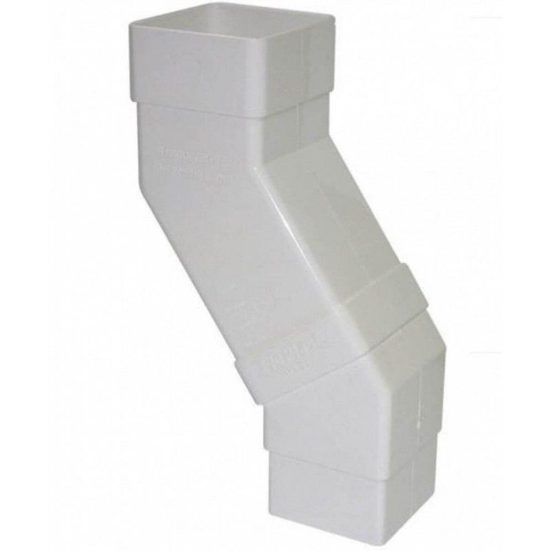 FloPlast Square Downpipe Adjustable Offset Bend - 65mm White - Pack of 2