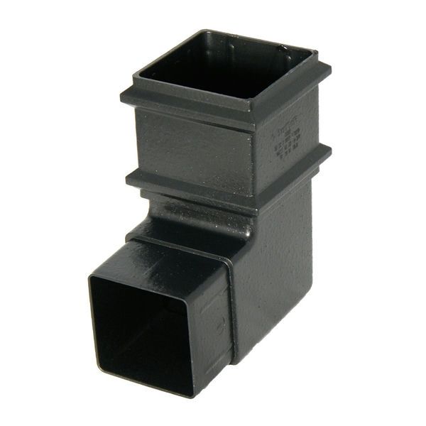 FloPlast Cast Iron Effect Square Downpipe Bend - 92.5 Degree x 65mm - Pack of 2
