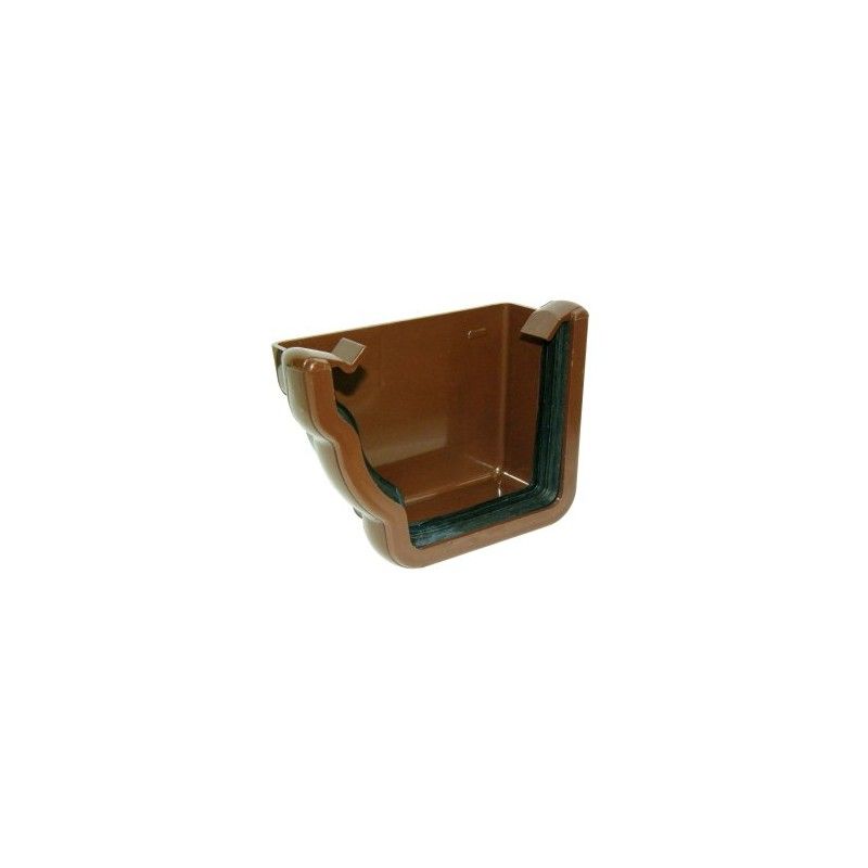 FloPlast Ogee Gutter External Stopend Left Hand - 110mm x 80mm Brown