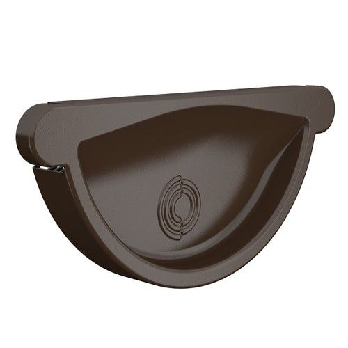 Lindab Steel Gutter Self-Locking Stop End - 125mm Brown