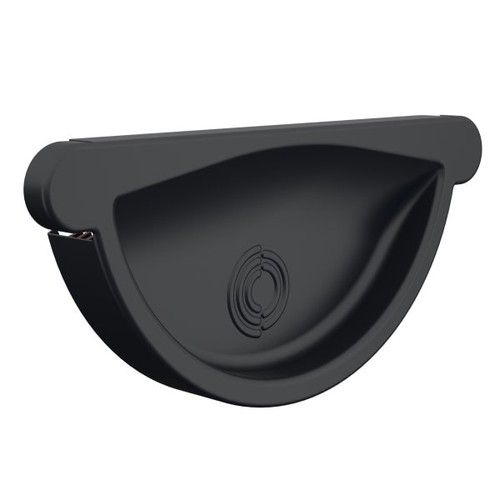 Lindab Steel Gutter Self-Locking Stop End - 125mm Matte Black