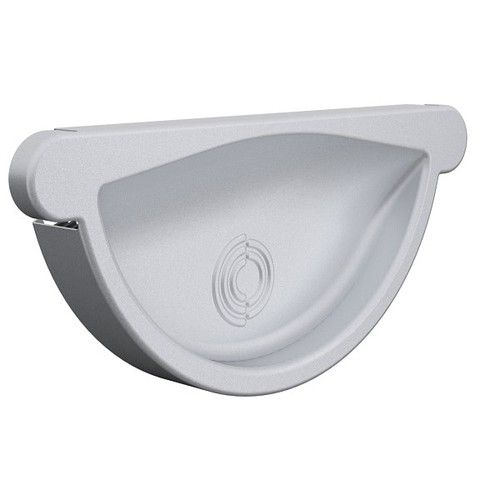 Lindab Steel Gutter Self-Locking Stop End - 125mm Silver Metallic