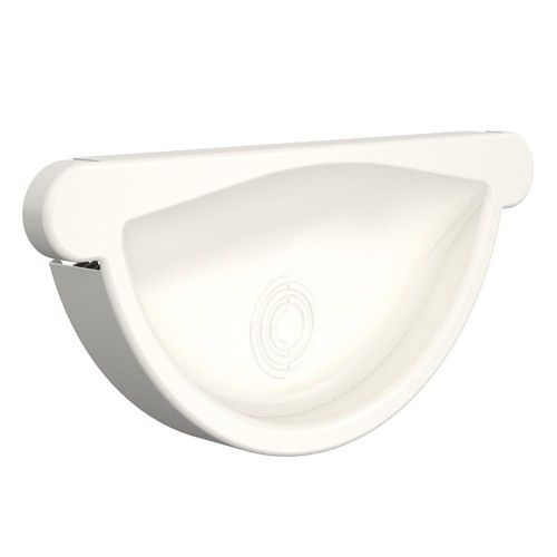 Lindab Steel Gutter Self-Locking Stop End - 125mm Antique White