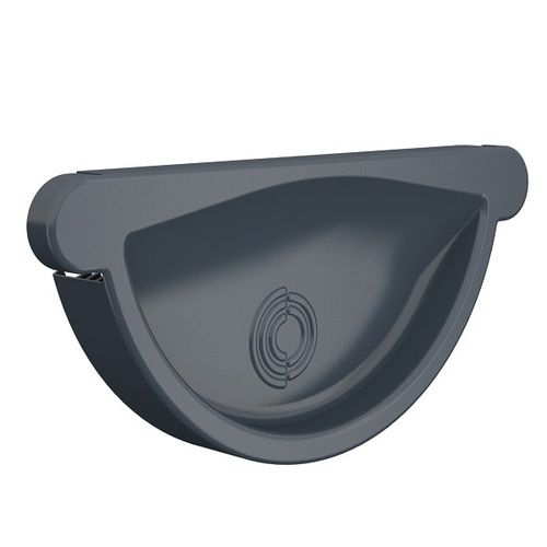 Lindab Steel Gutter Self-Locking Stop End - 150mm Graphite