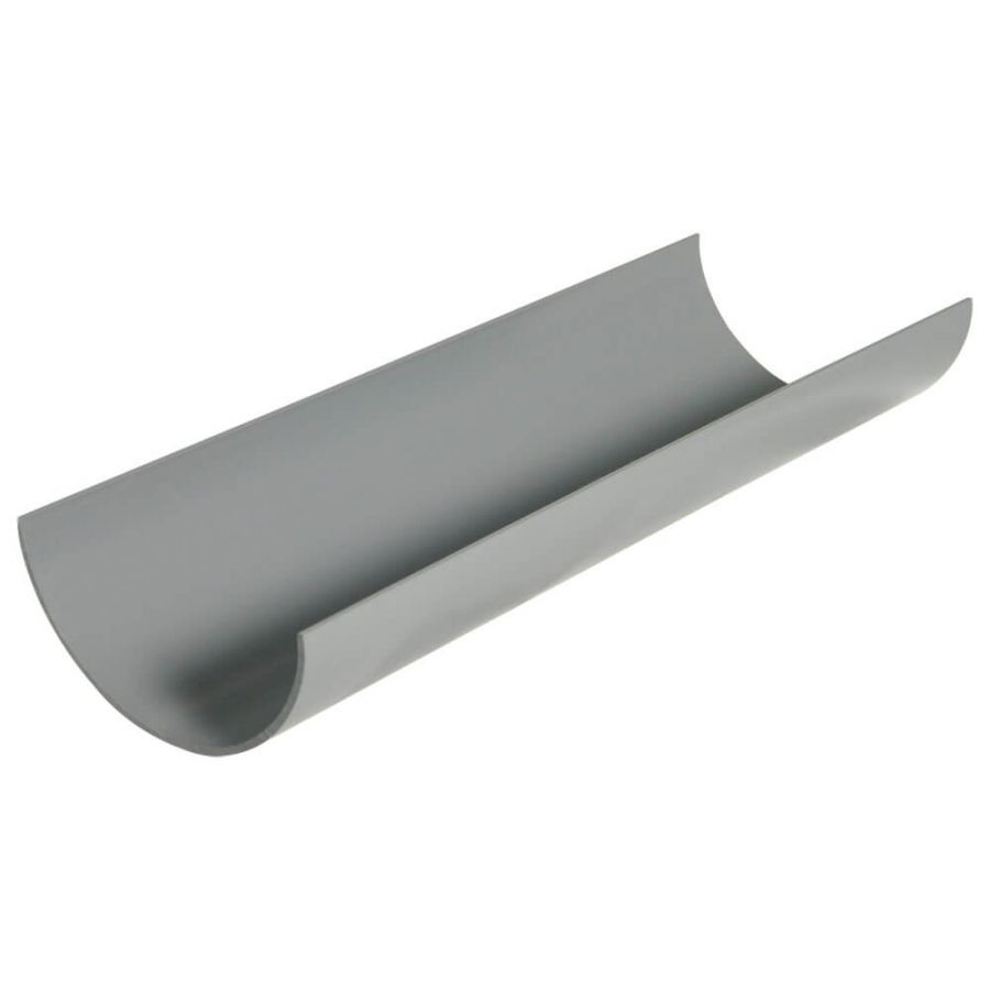 FloPlast Half Round Gutter - 112mm x 4mtr Grey