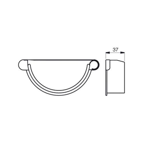 Lindab Steel Gutter Right Hand Stop End - 190mm Anthracite Metallic