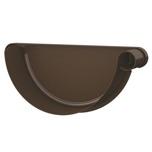 Lindab Steel Gutter Right Hand Stop End - 190mm Brown