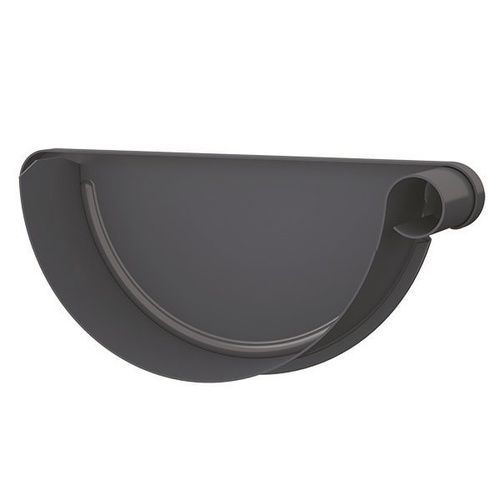 Lindab Steel Gutter Right Hand Stop End - 190mm Graphite