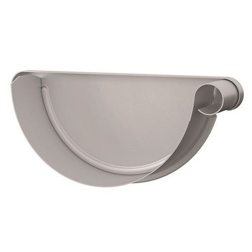 Lindab Steel Gutter Right Hand Stop End - 190mm Silver Metallic