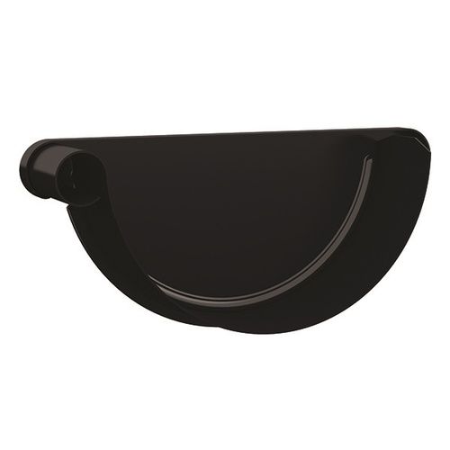 Lindab Steel Gutter Left Hand Stop End - 190mm Black