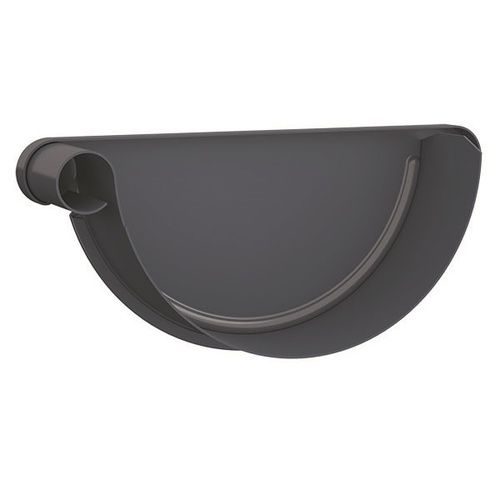 Lindab Steel Gutter Left Hand Stop End - 190mm Graphite