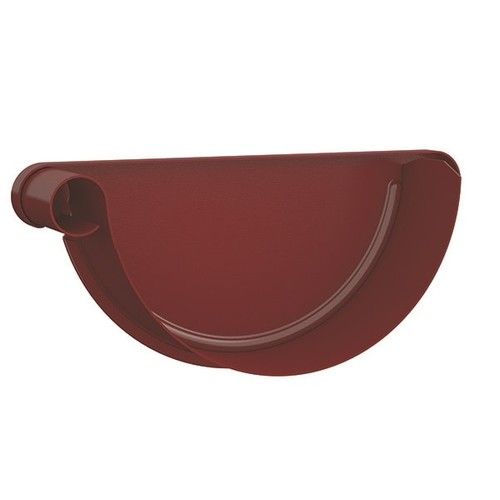 Lindab Steel Gutter Left Hand Stop End - 190mm Dark Red