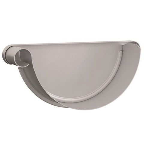 Lindab Steel Gutter Left Hand Stop End - 190mm Silver Metallic