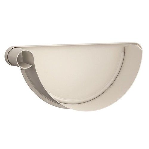 Lindab Steel Gutter Left Hand Stop End - 190mm Antique White
