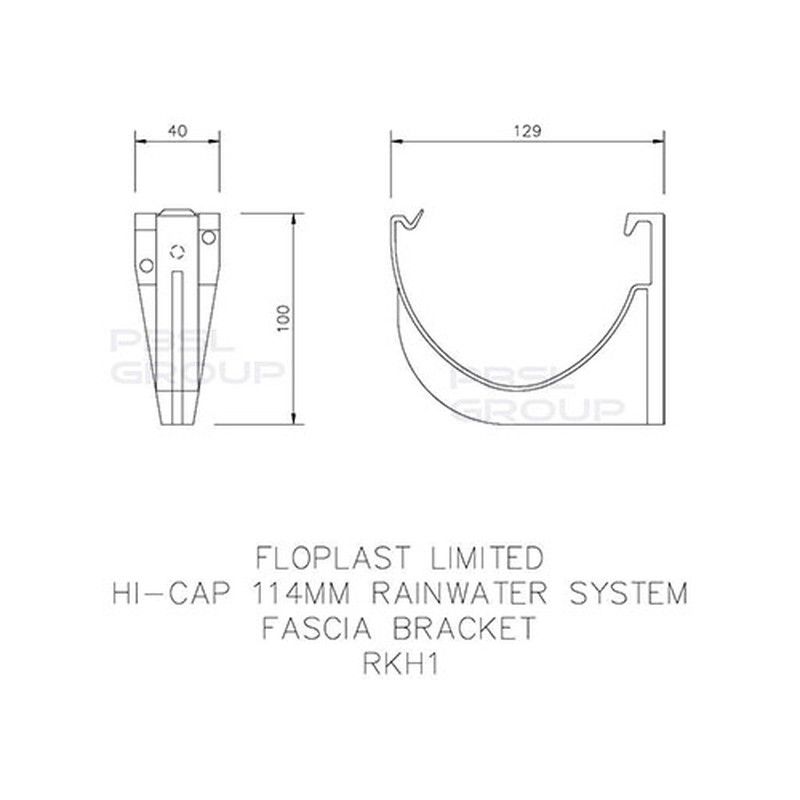 FloPlast Deepflow/ Hi-Cap Gutter Fascia Bracket - 115mm x 75mm Brown
