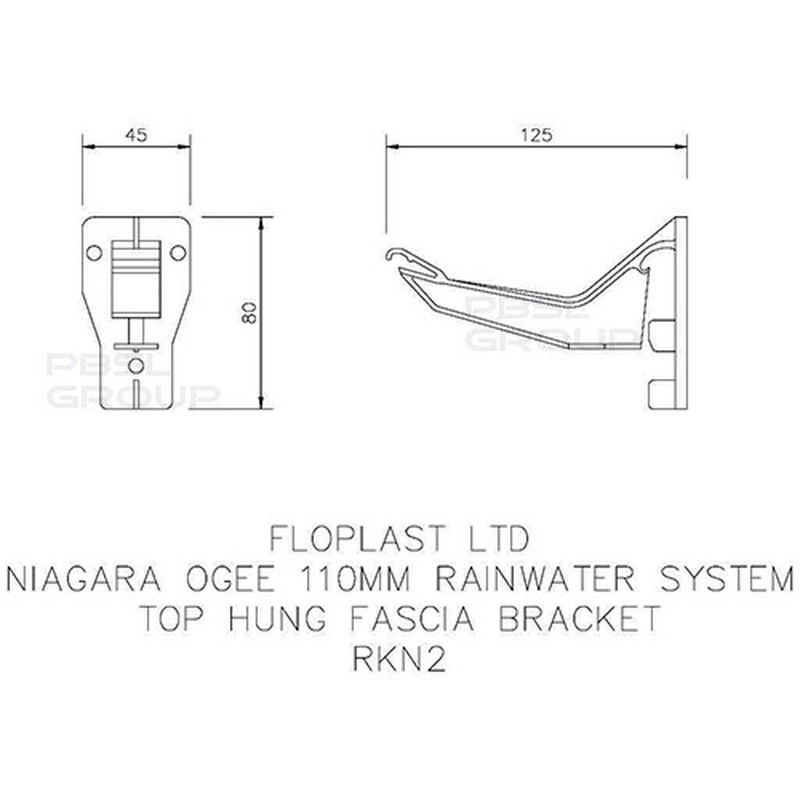 FloPlast Ogee Gutter Top Hung Fascia Bracket - 110mm x 80mm Brown
