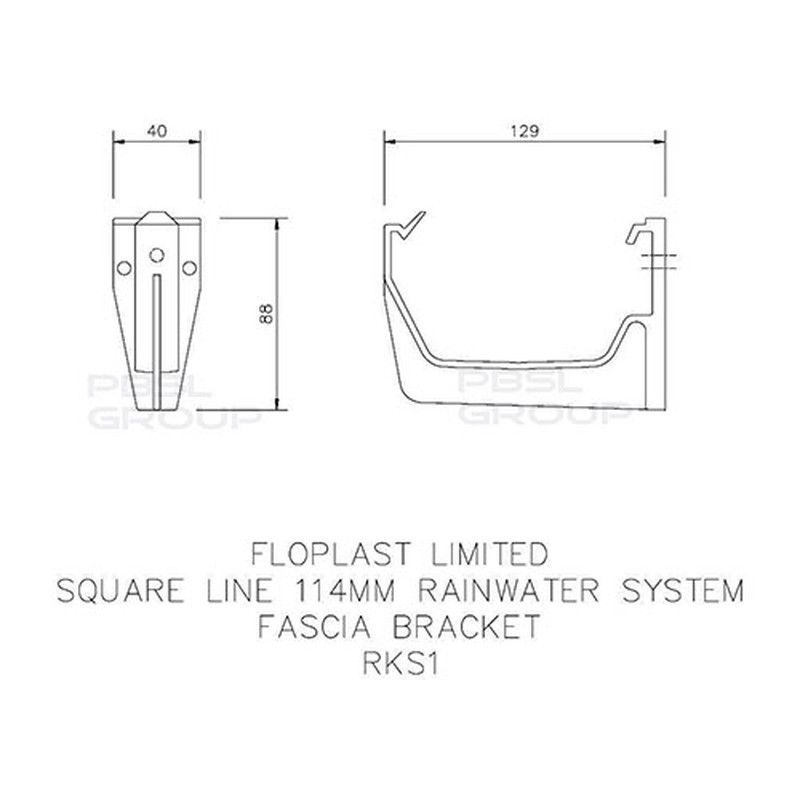 FloPlast Square Gutter Fascia Bracket - 114mm Brown