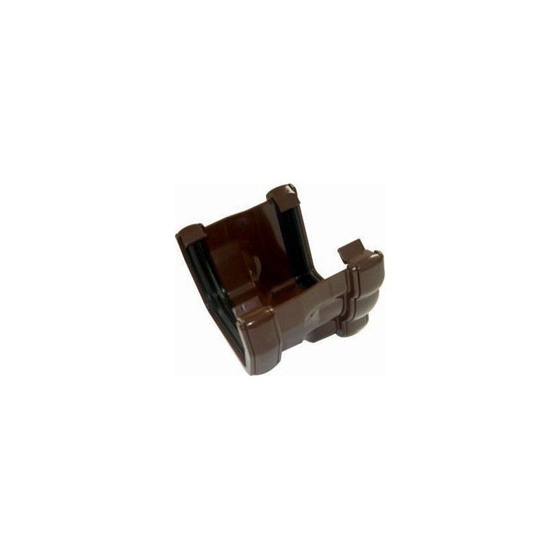FloPlast PVC Half Round to PVC Ogee Left Hand Gutter Adaptor - Brown