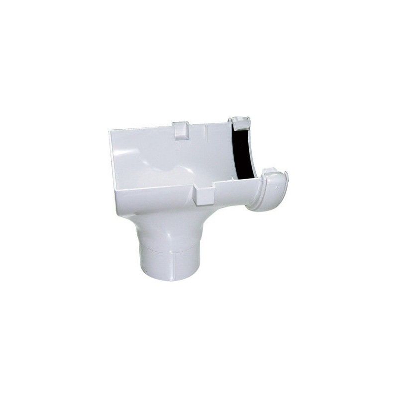 FloPlast Half Round Gutter Stopend Outlet - 112mm White
