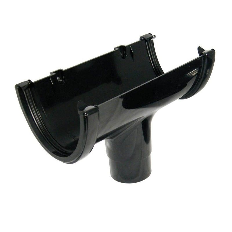 FloPlast Deepflow/ Hi-Cap Gutter Running Outlet - 115mm x 75mm Black