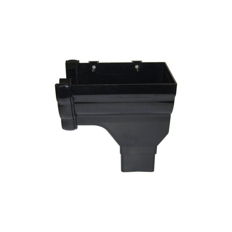 FloPlast Ogee Gutter Stopend Outlet Right Hand - 110mm x 80mm Black