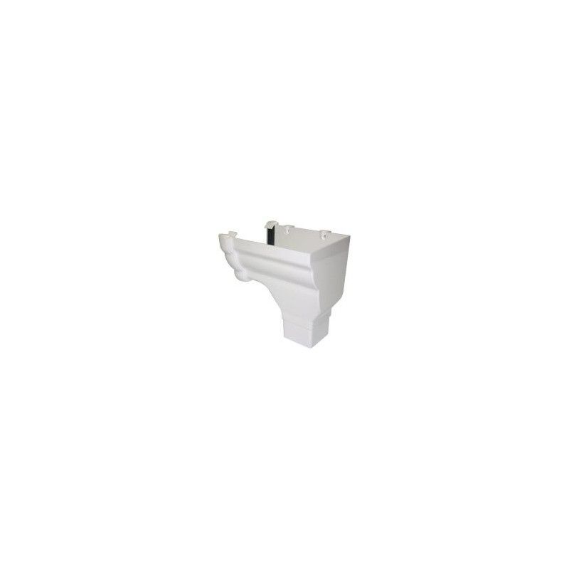 FloPlast Ogee Gutter Stopend Outlet Right Hand - 110mm x 80mm White