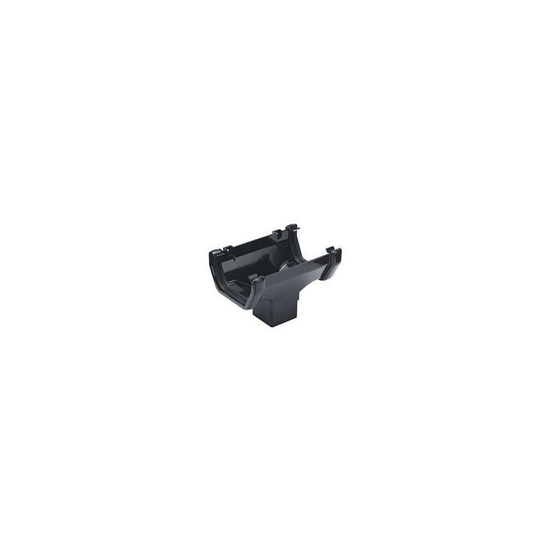 FloPlast Square Gutter Running Outlet - 114mm Black