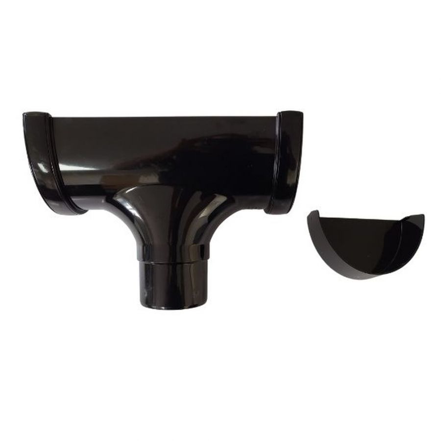FloPlast Industrial/ Xtraflo Gutter Stopend Outlet - 170mm Black