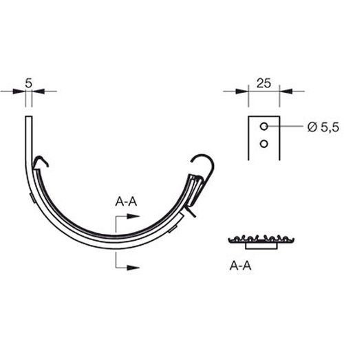 Lindab Steel Gutter Radius Fascia Bracket - 125mm Anthracite Metallic