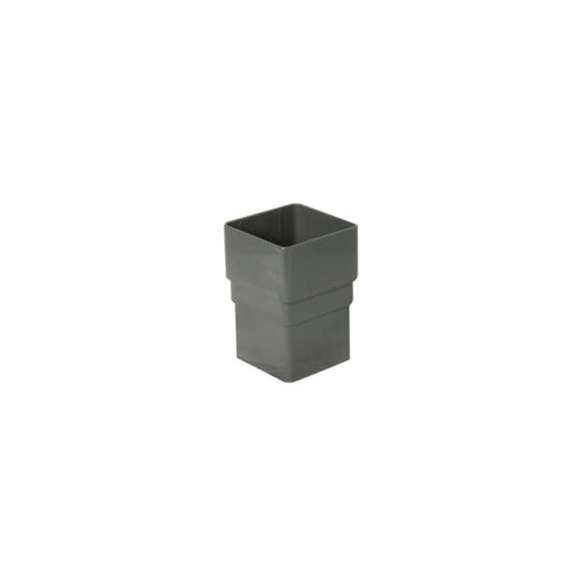 FloPlast Square Downpipe Socket - 65mm Anthracite Grey