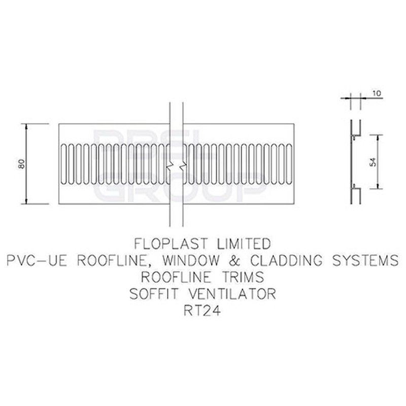White Soffit Strip Ventilator - 5mtr