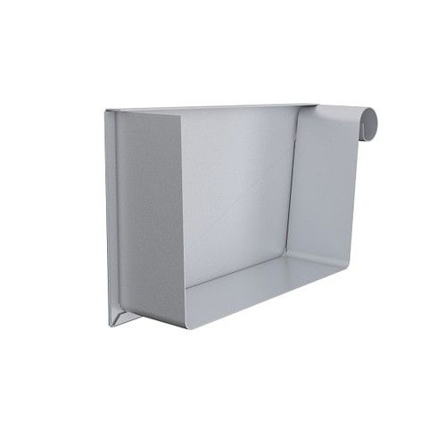 Lindab Rectangular Steel Gutter Right Hand Stop End - 140mm Silver Metallic