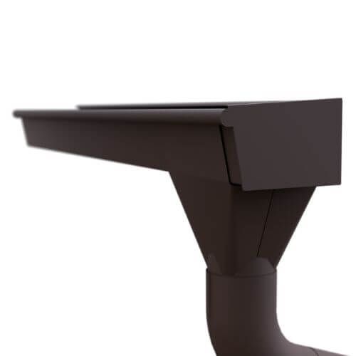 Lindab Rectangular Steel Gutter Left Hand Stop End - 140mm Brown
