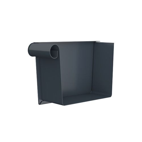 Lindab Rectangular Steel Gutter Left Hand Stop End - 140mm Graphite