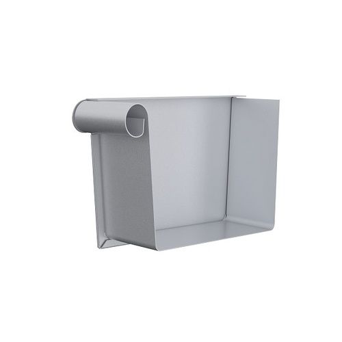 Lindab Magestic Rectangular Steel Gutter Left Hand Stop End - 140mm Galvanised