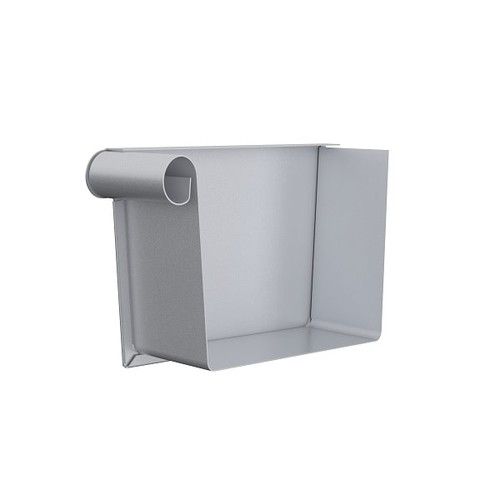 Lindab Rectangular Steel Gutter Left Hand Stop End - 140mm Silver Metallic